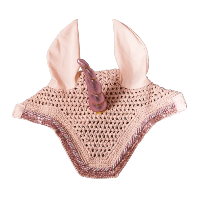 Bonnet Anti-mouches Wellington Kentucky Licorne paillete - Cob - Rose ple Offre Exclusive