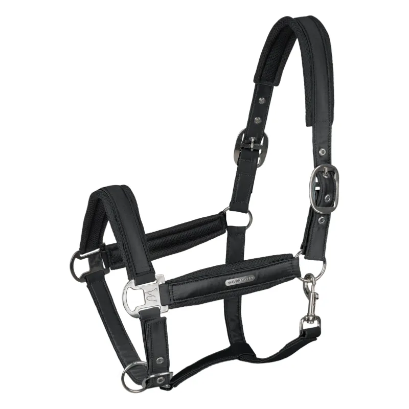 WALDHAUSEN – Licol synthtique satin doubl maille BREATH PONEY NOIR Top Vente