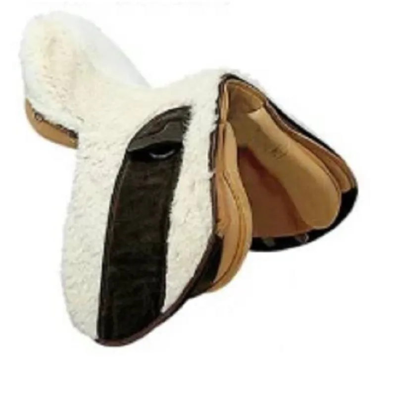 Bon Plan Couvre Selle Zalea en Mouton Retourn Selle Equitation, ZALDI Selle Dressage Mouton NOIR Cuir Noir