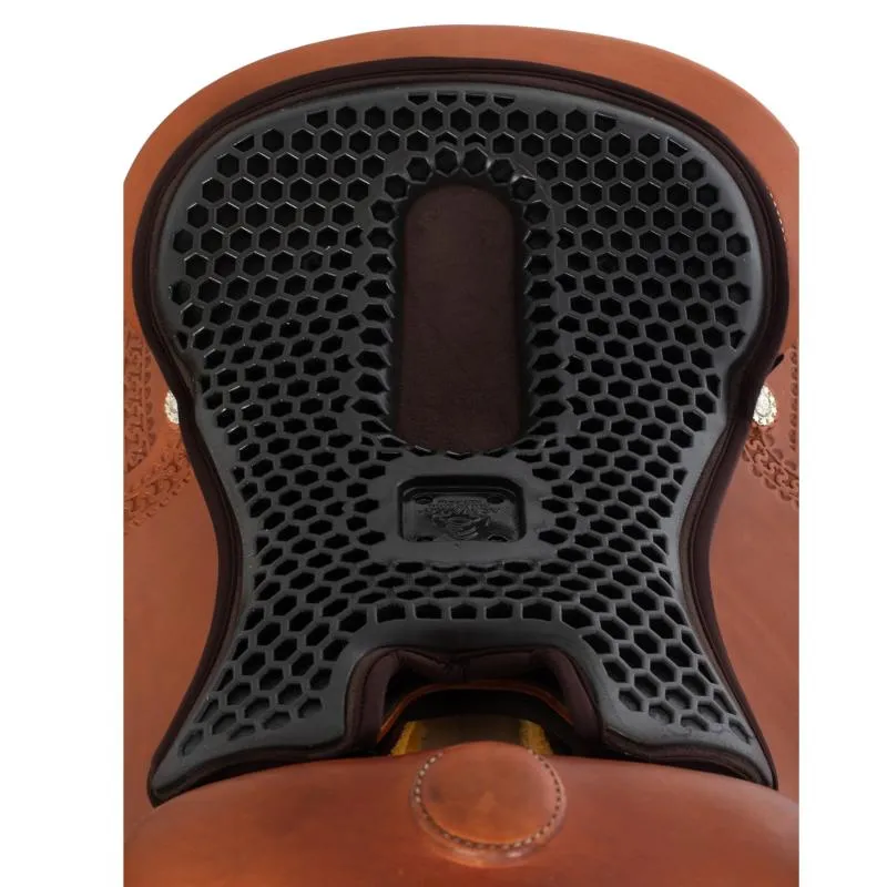 Satisfait Ou Rembours ACAVALLO - Dessus de Selle WESTERN Assise GEL Ortho Coccyx ou Pubis 20 MM NOIR VERSION COCCYX