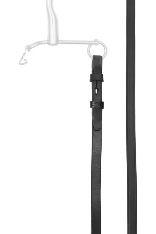 Rnes de filet Stbben cuir plats troites - Cob / cheval - Noir Expdition Rapide