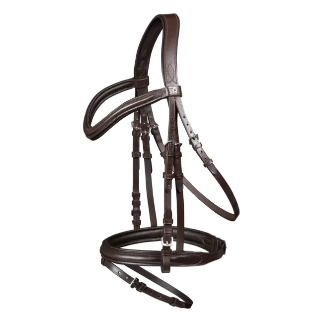 WALDHAUSEN – Bridon  Muserolle Combine STANDARD LONDON PONEY NOIR Retour Gratuit