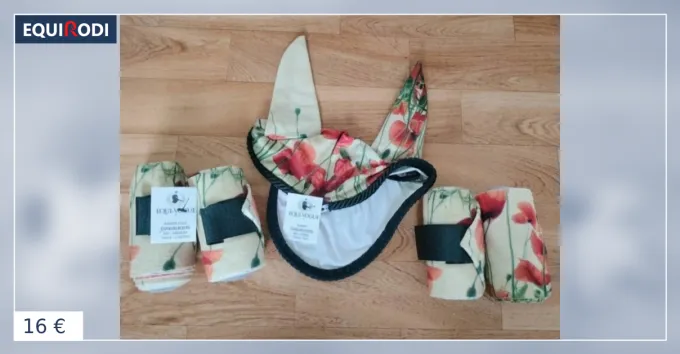 Soldes Bandes de polo + bonnet motif coquelicot