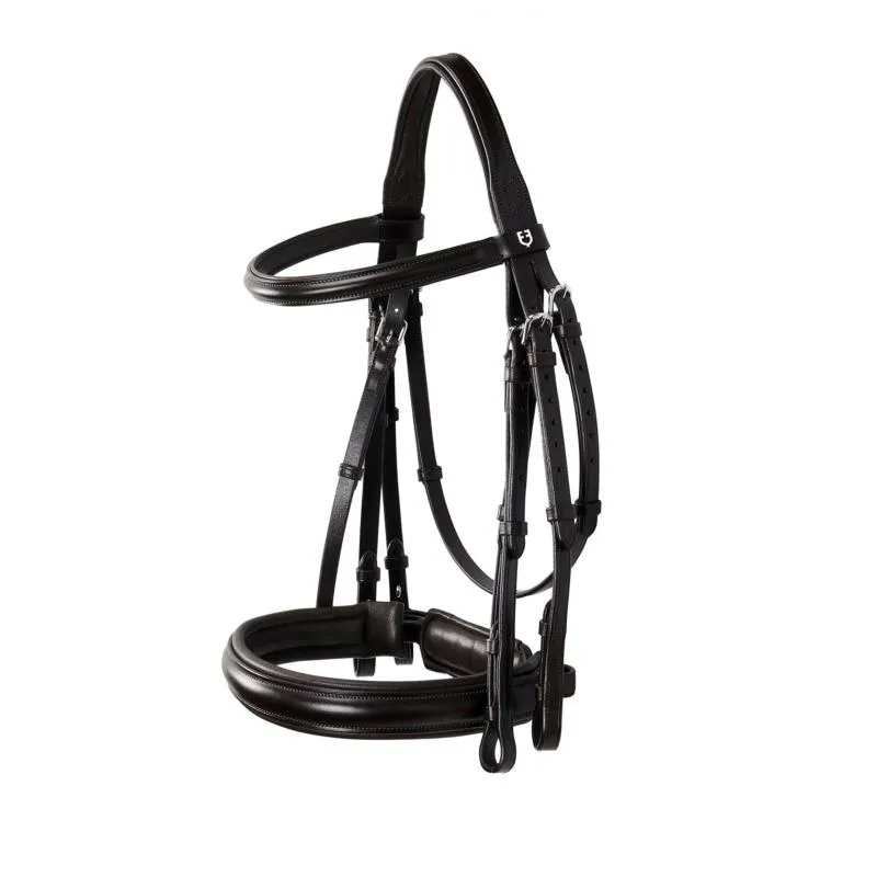 EQUESTRO – Bride en Cuir Italien muserolle large sans rnes COB NOIR/NOIR Offre Du Jour