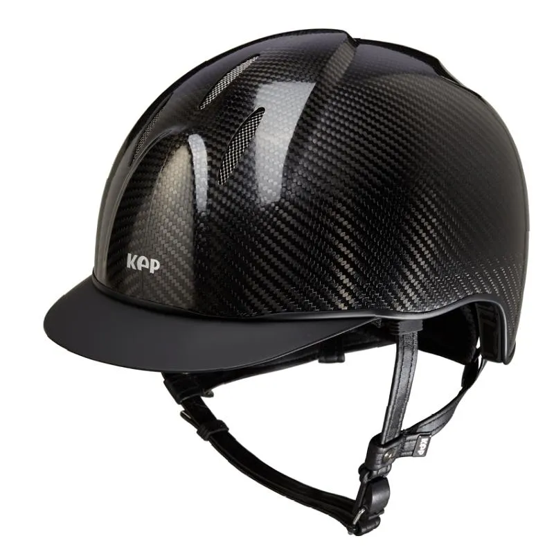 KEP ITALIA - Casque d'Equitation Coque Carbone E-LIGHT SHINY NAKED TAILLE 51 CM NOIR Visire STANDARD Prix Promo