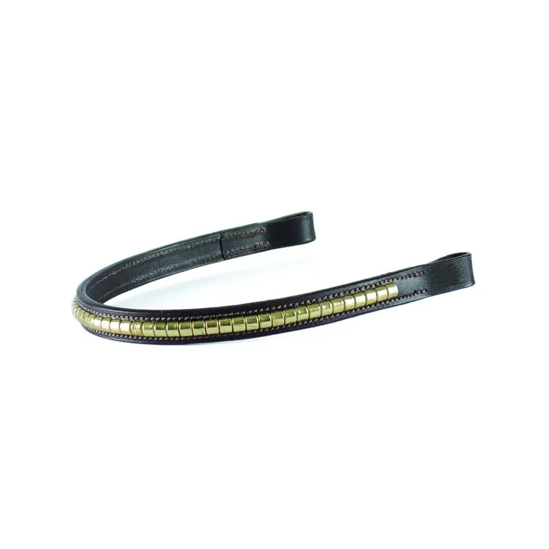 Livraison Express Frontal de Bridon en Cuir avec Clinchers Dors, SUPREME CHEVAL NOIR