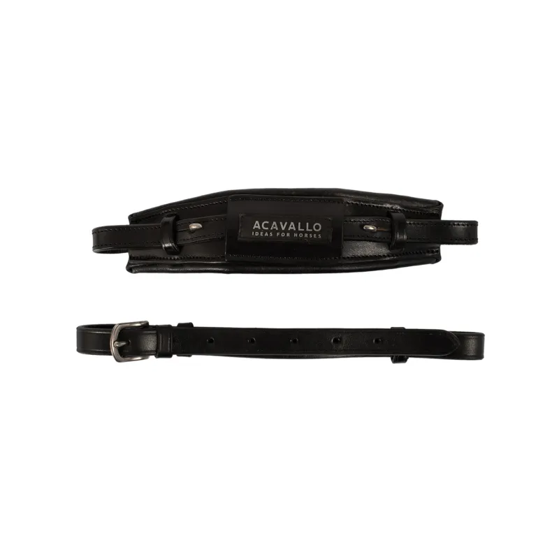 Prix Promo ACAVALLO - Noseband d'hackamore en cuir ALUPRO NOIR