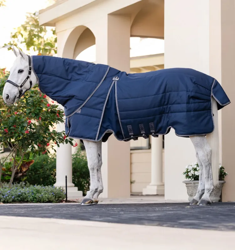 Couverture Horseware Rambo Optimo Stable Plus 200g - 130 cm - Marine / orage / gris argent Livraison Gratuite