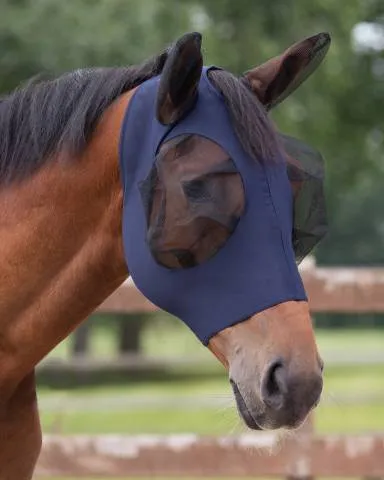 Livraison Gratuite Flymask super bug - QHP - Lycra lger et lastique - Bleu marine - SHETLAND