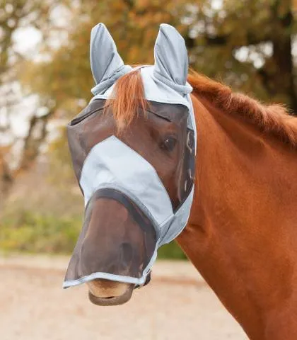 Masque anti-mouche Premium Gris Waldhausen - Gris - Poney Quantit Limite