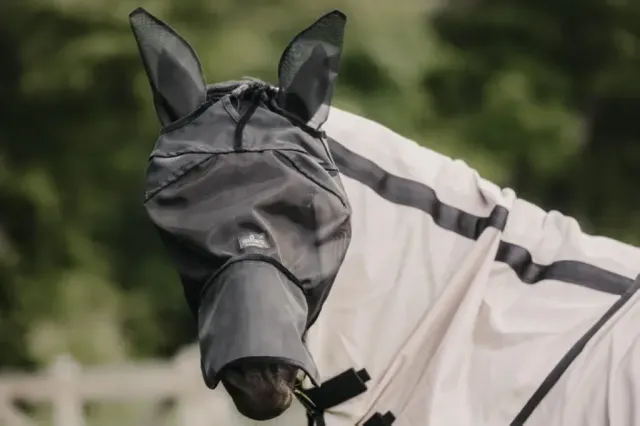 Top Vente Masque anti-mouches Classic avec nez et oreilles - Kentucky - Noir - Cheval