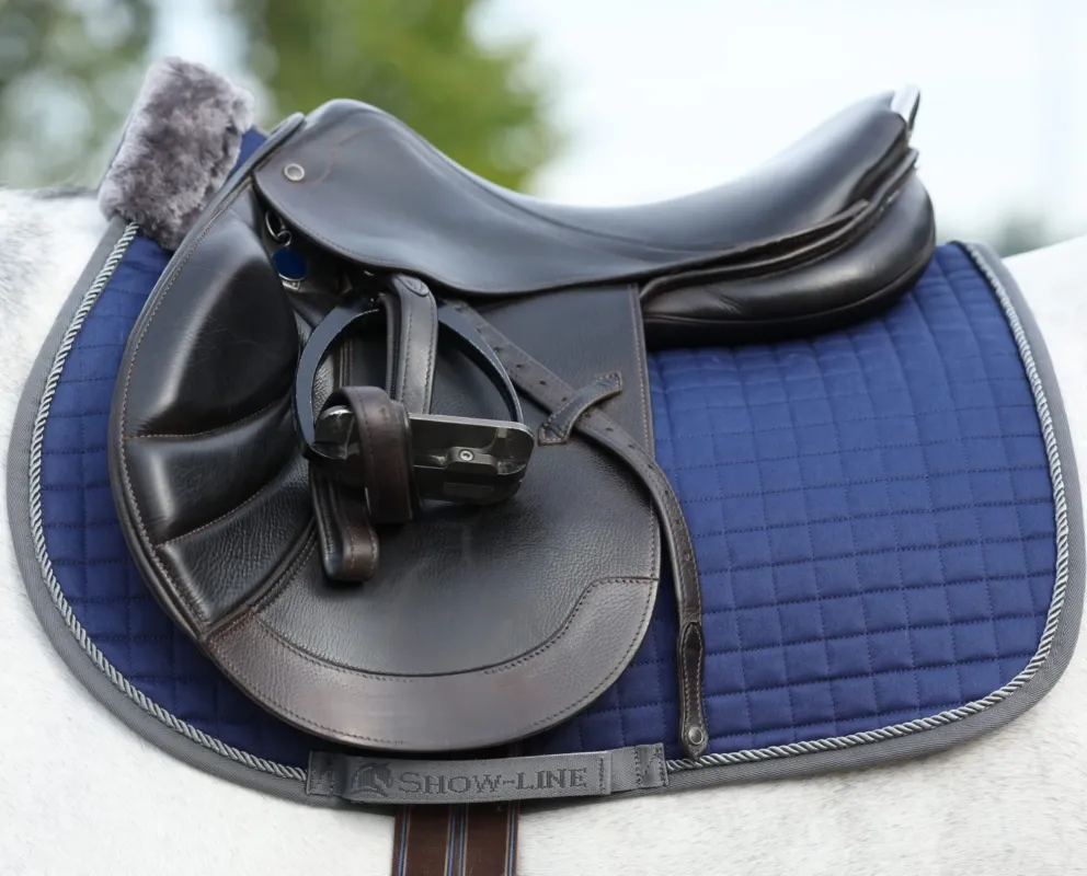 Meilleur Choix Tapis de selle Bucas Show-Line Jump AP - Marine / gris