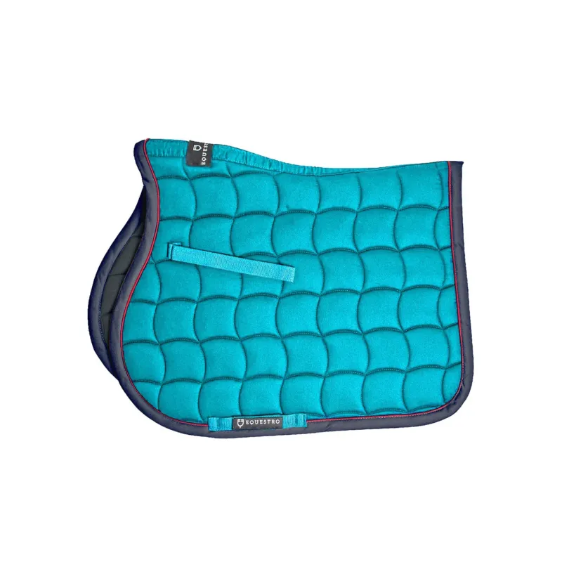 Commander Maintenant Tapis de selle obstacle avec galons contrasts Red Trim Equestro - Turquoise / rouge / marine