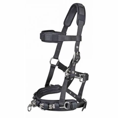 Filet caveon en nylon rglable HKM - Noir - Poney Jusqu puisement Des Stocks