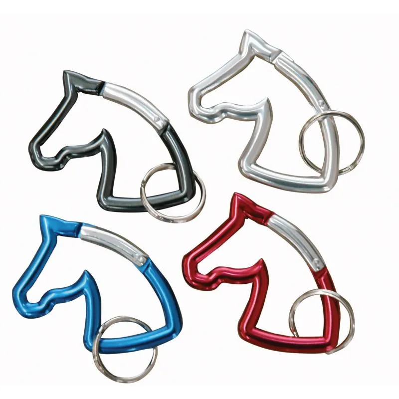 Vente Flash AMAHORSE - Mousqueton Porte Cls Aluminium Forme de Tte de Cheval ARGENT