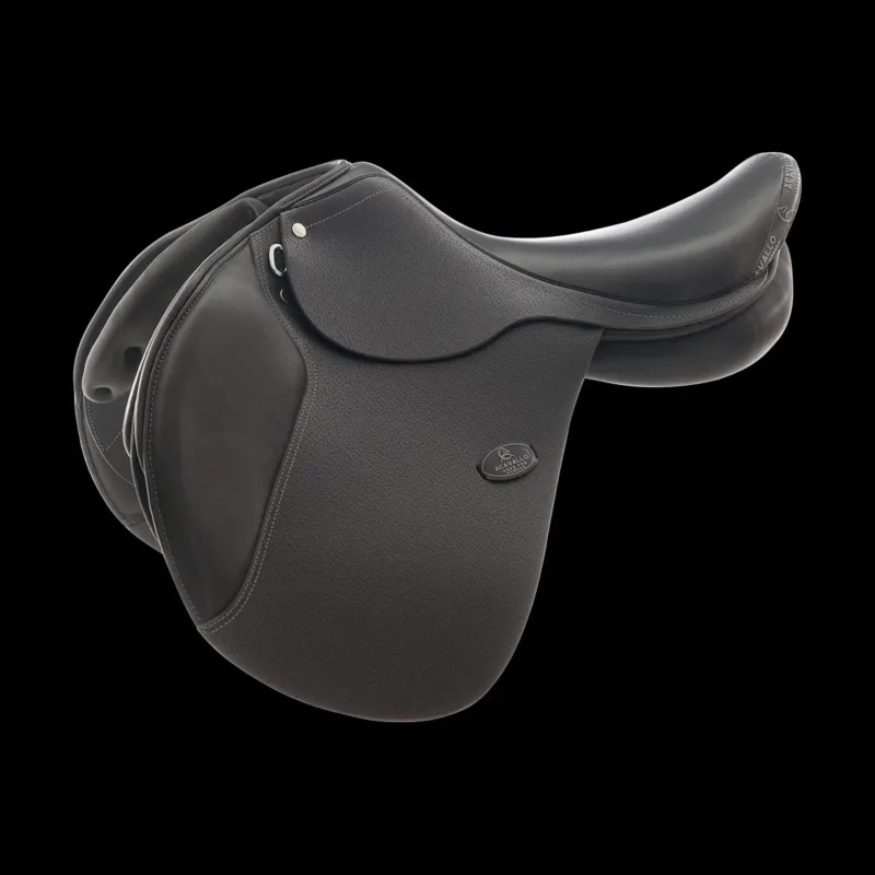 Haute Qualit Selle d'obstacle en cuir Acavallo Veneziano - 17,5" - Noir