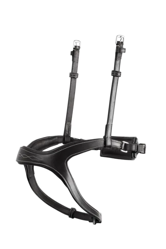 Prix Rduit Muserolle combin Montar adapt cuir tann - Grand cheval - Noir