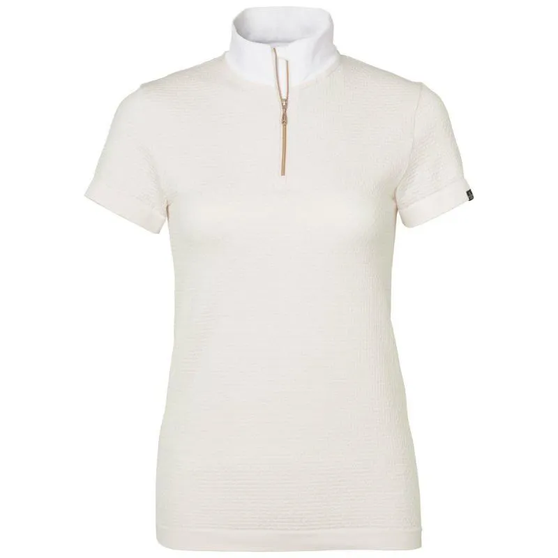 MOUNTAIN HORSE - Polo Concours Femme Sans Coutures avec Col Zip HONEY XXS/XS FEMME sauf BLANC BEURRE Jusqu puisement Des Stocks