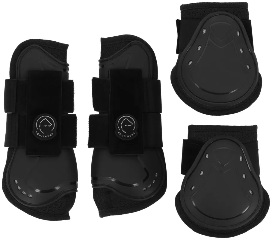 Gutres et protge-boulets Je t'aime Equithme - Cheval - Noir Offre Du Jour