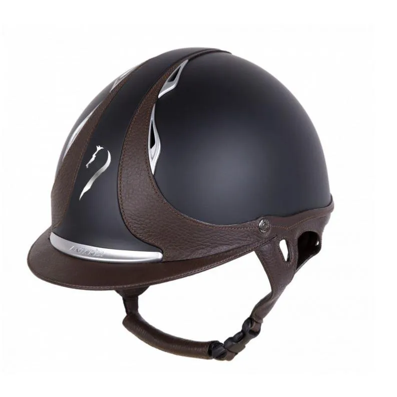ANTARES - Casque d'Equitation REFERENCE Coque ABS et Inserts Cuir 54 S NOIR/NOIR Bon March