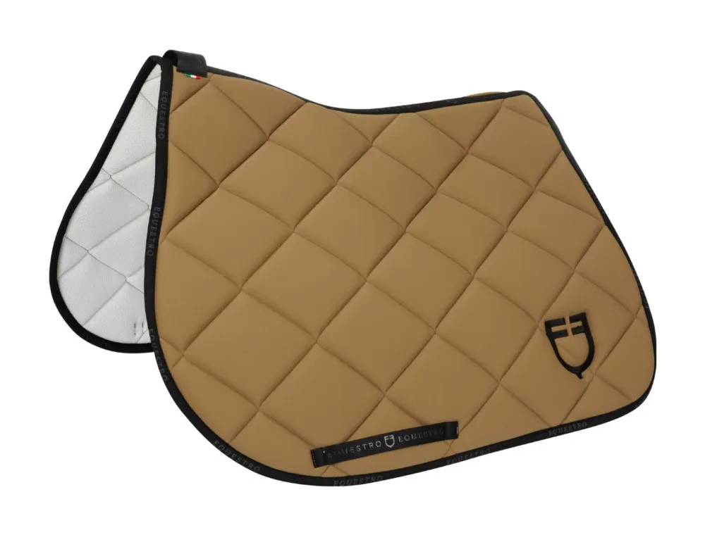 Nouveaut Tapis de selle obstacle en tissu technique respirant dition limite GP Equestro - Cheval - Caramel / noir