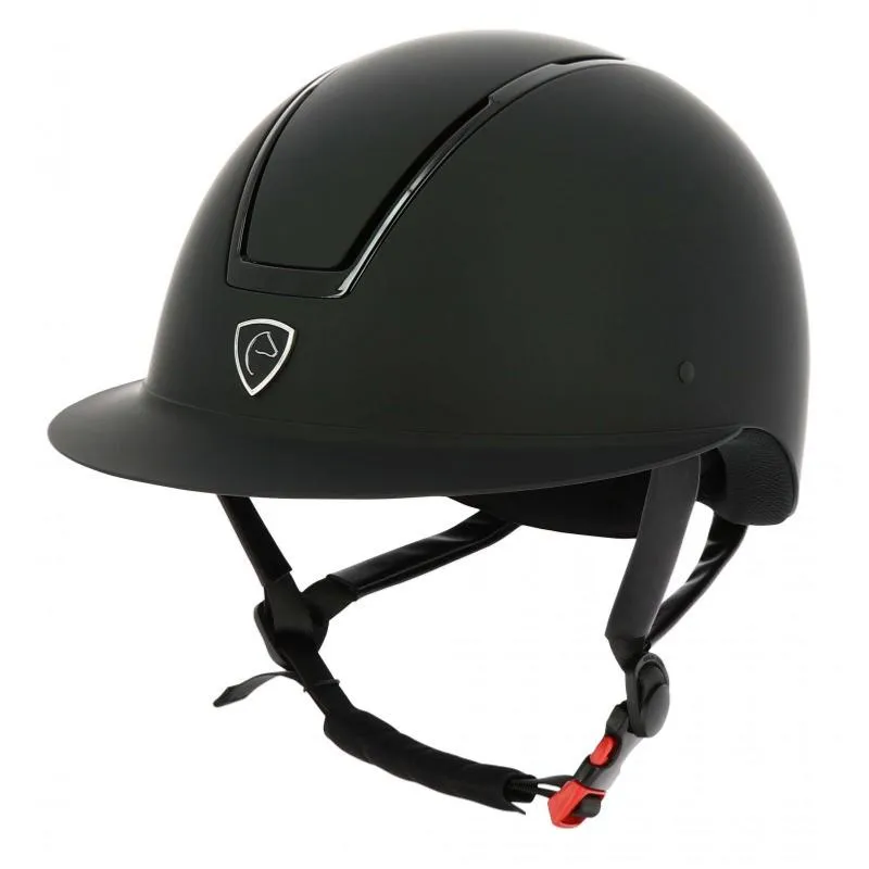 Soldes EQUITHME - Casque quitation en ABS avec visire large GLINT MAT NOIR TAILLE S 52/54