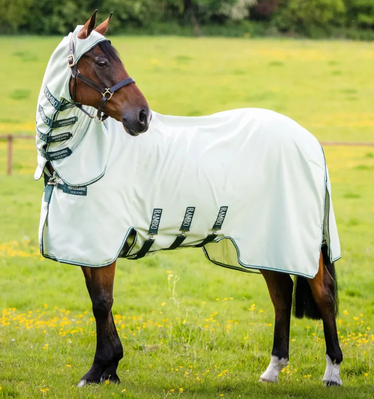 Couverture intgrale Horseware Rambo Hoody 0g - 115 cm - Vert / sauge Offre Spciale