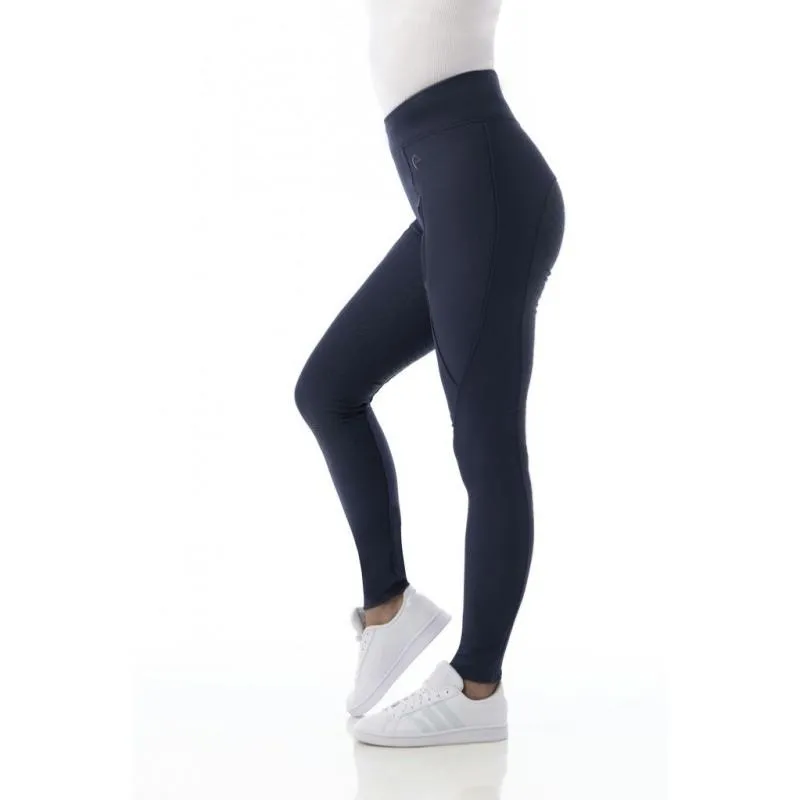 EQUITHEME - Legging Equitation Softshell Poches Zippes DOLMYT fond Silicone 32 FR FEMME NOIR Prix Promo