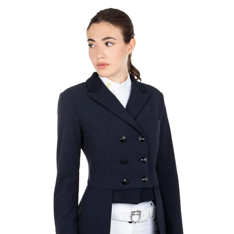 Bon March EQUESTRO - Veste de Dressage Longue en Stretch pour Concours, XXS FEMME NOIR