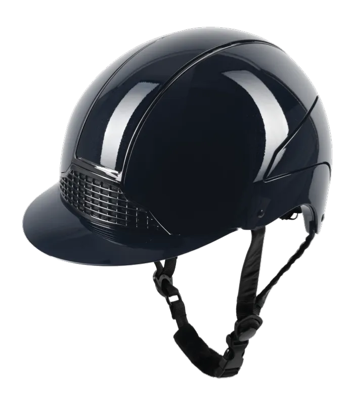 SWING - Casque d'quitation brillant visire standard GLOSSY H24 NOIR TAILLE 51 -55 CM Prix Promo