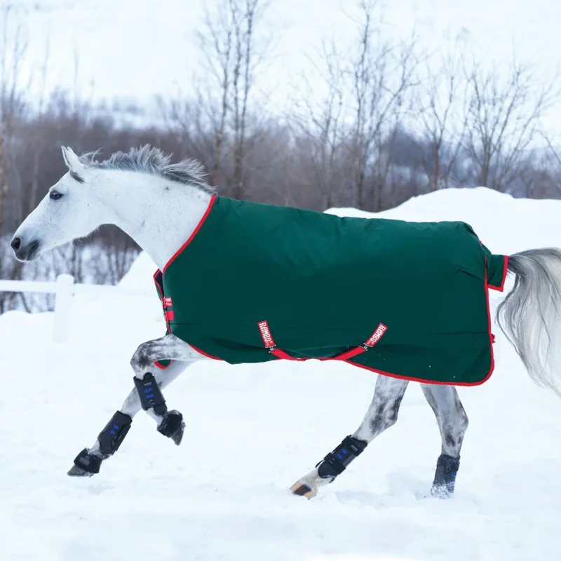 Soldes Couverture d'extrieur Horseware Rambo Original 400g 1000D - 160 cm - Vert / rouge