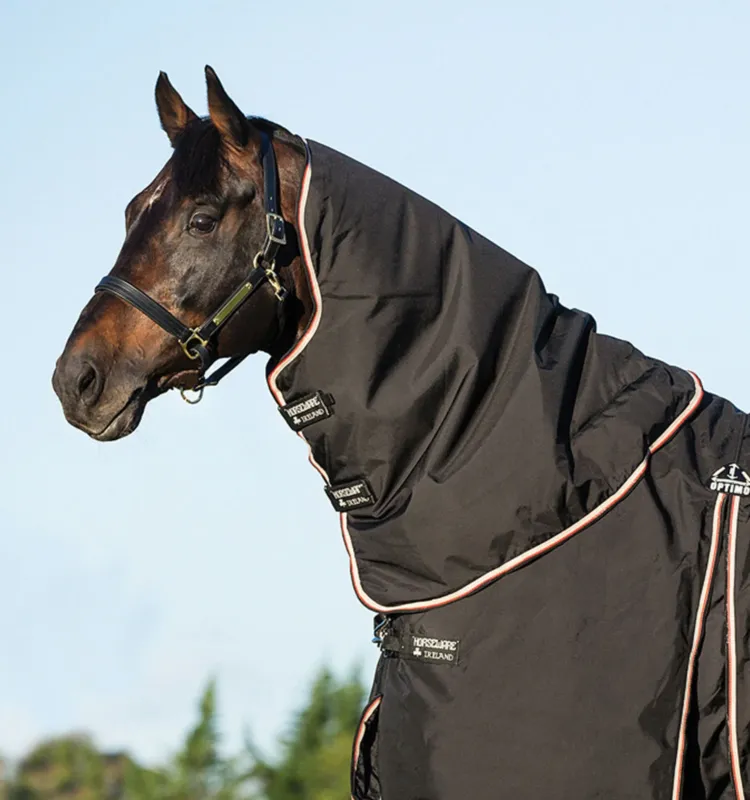 Couvre-cou Horseware 0g pour couverture Rambo Optimo - L - Noir / orange Livraison Gratuite