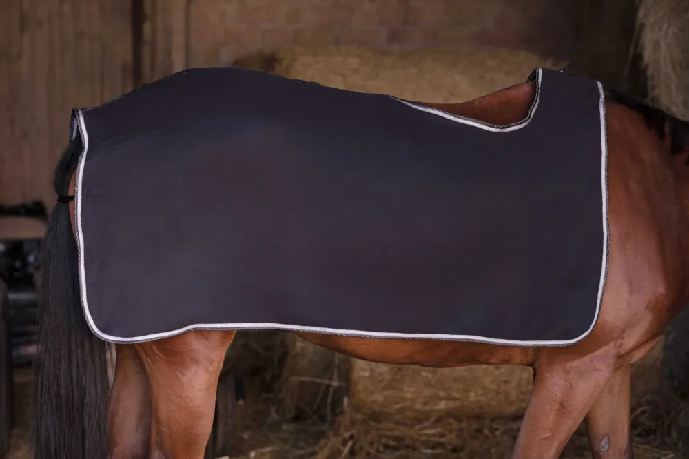 Couvre-reins Riding World polaire - 150 cm - Noir / gris Expdi Aujourdhui