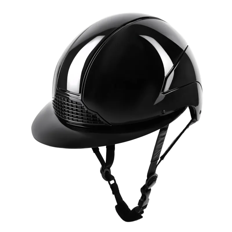 Vente Directe SWING - Casque d'quitation brillant grande visire Lady GLOSSY H24 NOIR TAILLE 59 - 61 CM