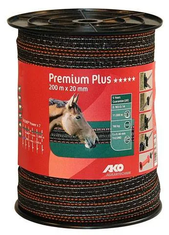 Meilleur Prix Ruban de clture Premium Plus - AKO - Blanc / Vert - 20mm
