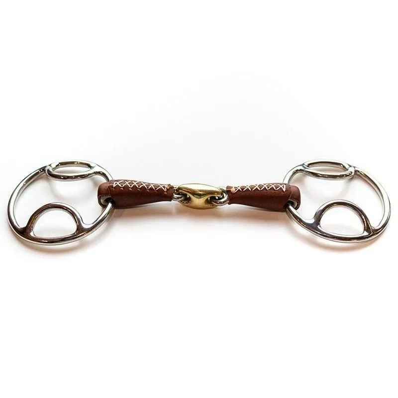 Mors 3 effets double brisure recouvert de cuir JUMPIN - 125MM - INOX/CUIR - 18MM Dernier Modle