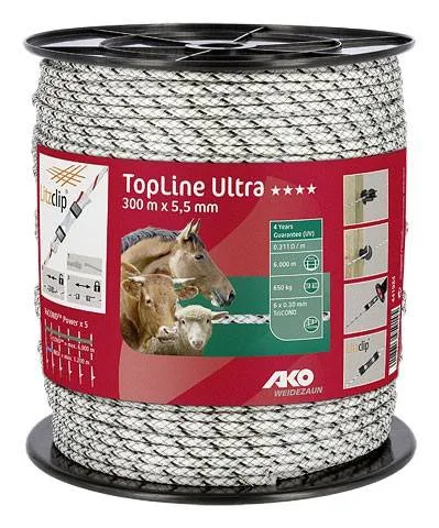 Cordelette TopLine Ultra - Ako - Blanc / Noir - 300 M Achetez Aujourdhui