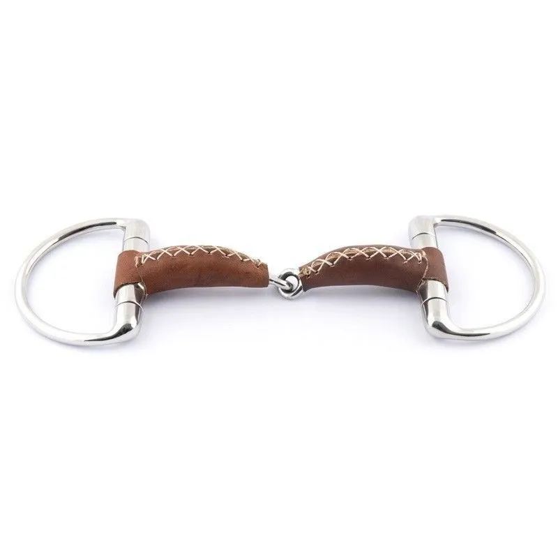 Mors olives recouvert de cuir JUMPIN - 125MM - INOX/CUIR - 18MM Super Prix