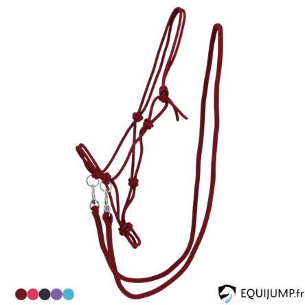 Certifi Licol Corde Color Avec Rnes QHP - BORDEAUX - PONEY