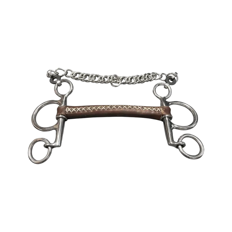 Mors en cuir rond Pelham petites branches droit JUMPIN - 135MM - CUIR - 18MM Seulement Aujourdhui