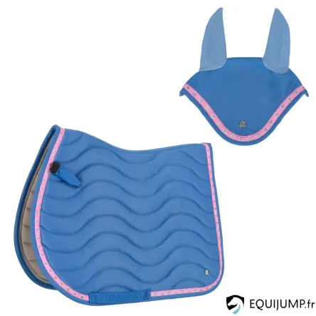 Achat Immdiat Tapis de Selle + Bonnet Rosalynn QHP - BLEU - PONEY