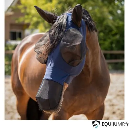 Masque Anti Mouches avec Protection Nasale QHP - MARINE - CHEVAL/FULL Nouvelle Collection