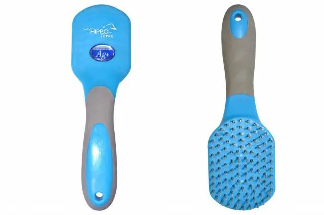 Brosse crins antimicrobien - Hippotonic - Bleu/Gris Retour Gratuit