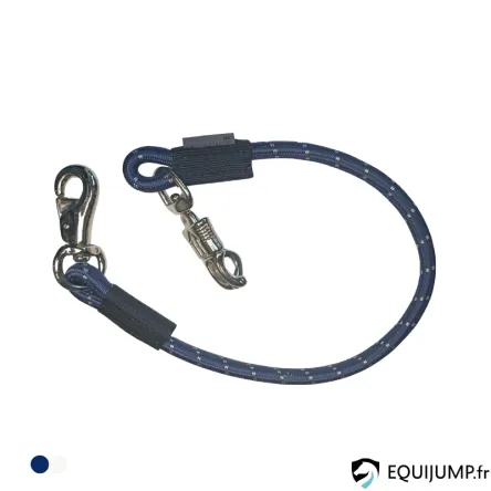 Longe Elastique boxe et curie, 90 cm Waldhausen - BLANC/BLEU NOCTURNE Prix Promo