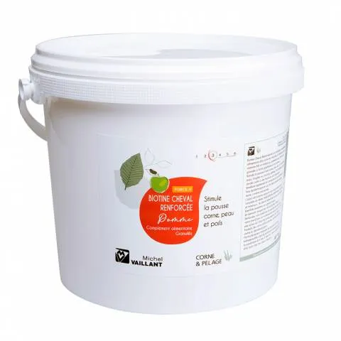 Livraison Gratuite Biotine Cheval Renforce - Format granul Michel Vaillant - Pot de 2 kg - Cure de 2 mois pour 2 chevaux
