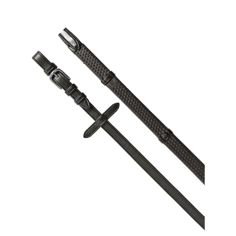 Rnes pour bride anglaise avec boucles en nickel Equestro - Cob - Noir Commande En Gros