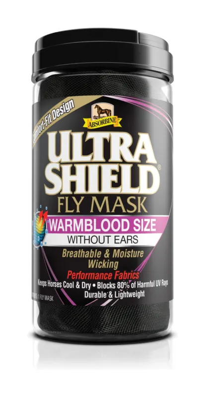 Authentique Masque anti-mouches sans oreilles Absorbine Ultrashield - Cheval