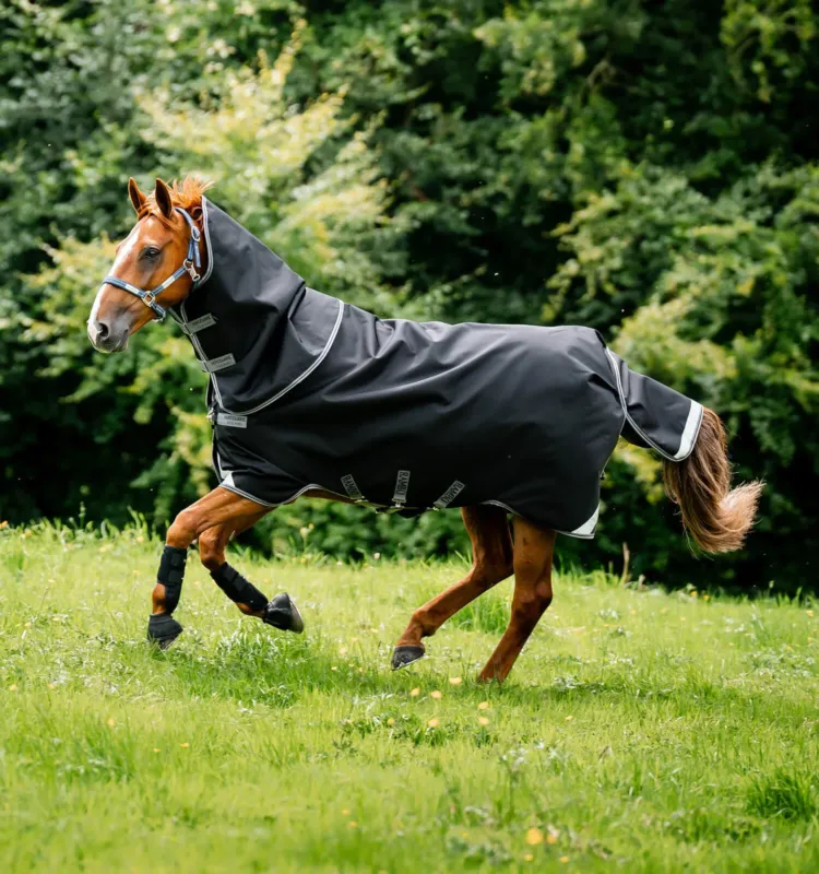 Couverture Horseware Rambo Supreme Turnout Vari-layer 1680D 450g - 160 cm - Noir / orage / gris argent Dernire Chance