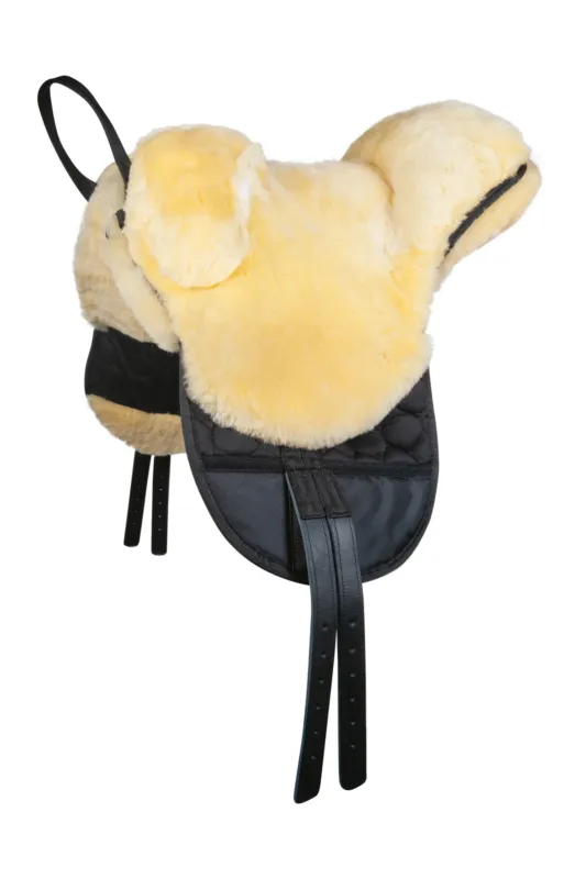 Nouvel Arrivage Selle en mouton vritable HKM - Pur-sang / cheval - Noir / nature
