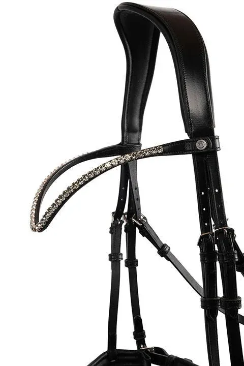Authentique Frontal Montar Fair crystal gris curv - Grand cheval - Noir